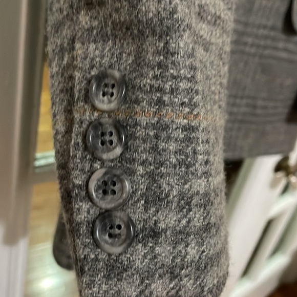 Egon von furstenberg for men vintage plaid grey men’s suit jacket tweed blazer - Picture 5 of 15